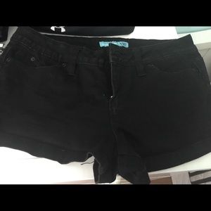 Black jean shorts